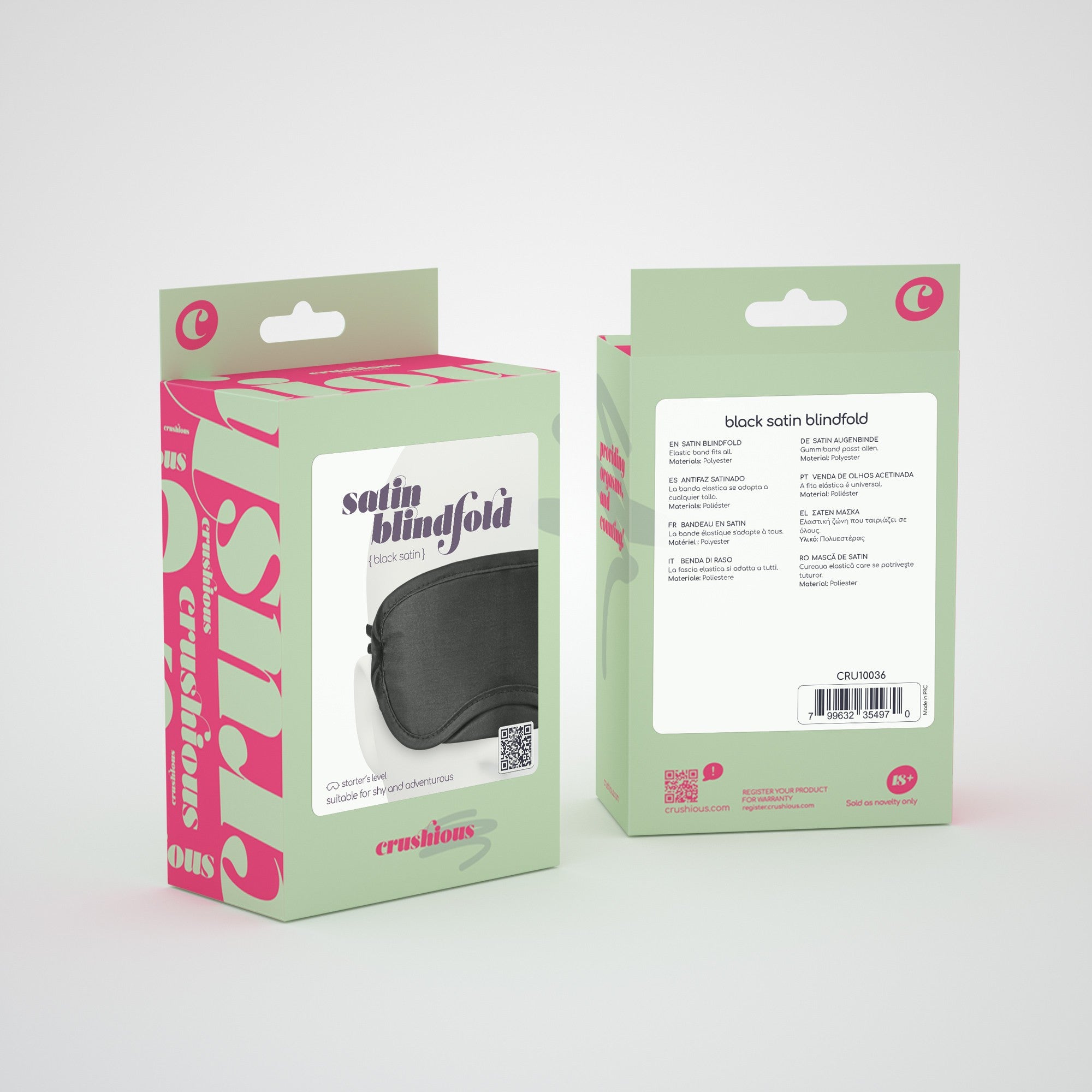 Venda para los ojos venda de satén Crushious