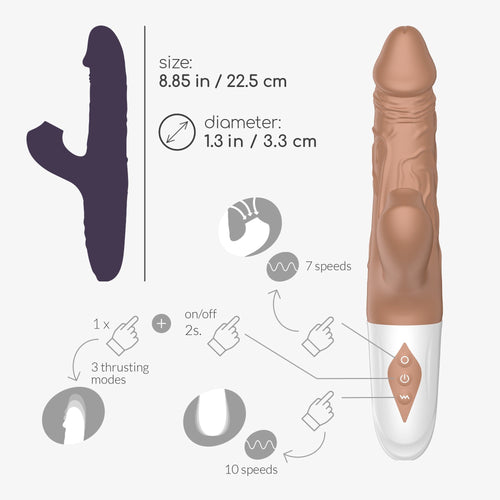 CRUSHIOUS | El Matador – Vibrador Realista con Vibración y Empuje
