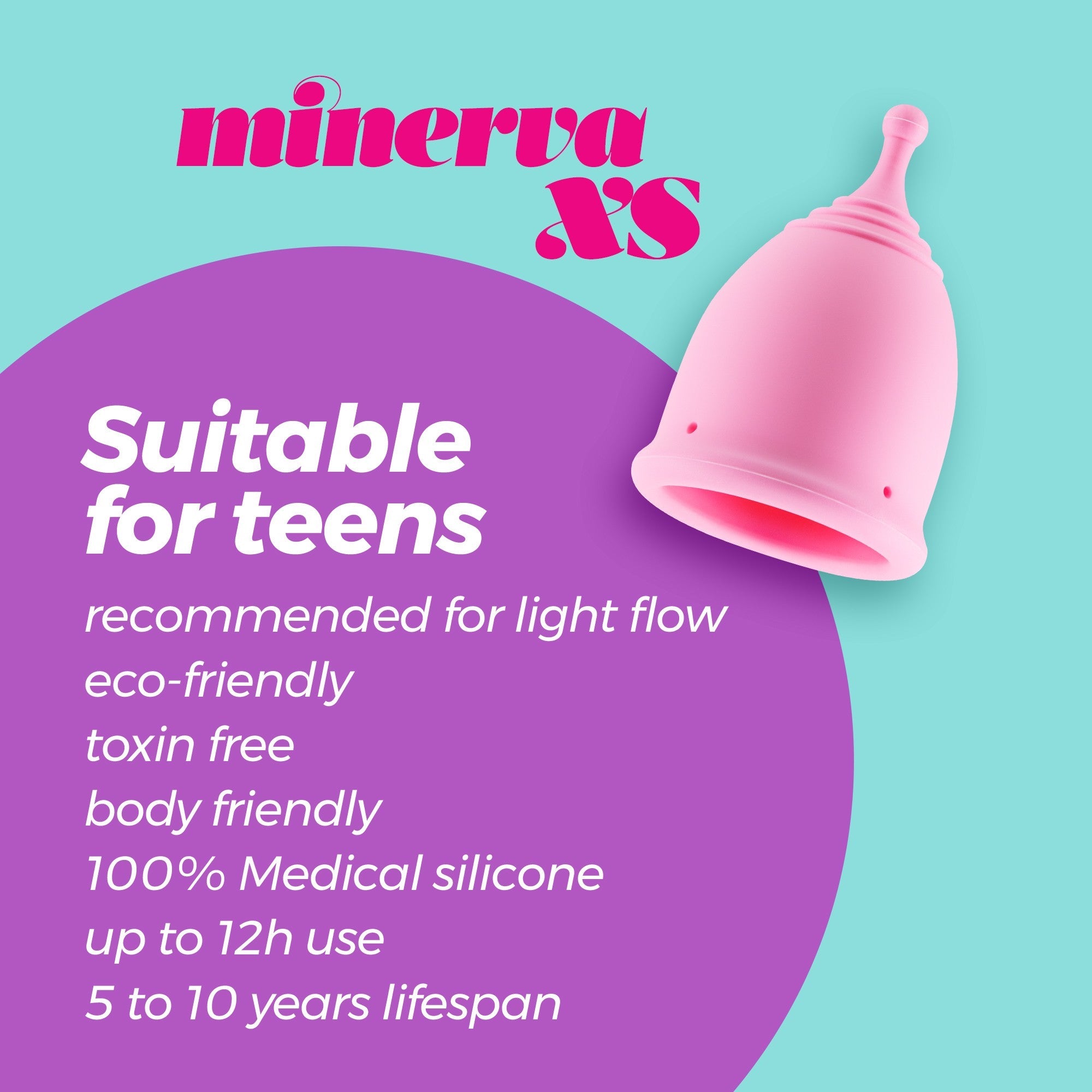 Copa menstrual Minerva XS (con bolsa o con bolsa y limpiador de juguetes)