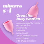Copas menstruales Minerva S + L (con bolsita o con bolsita y limpiador de juguetes)