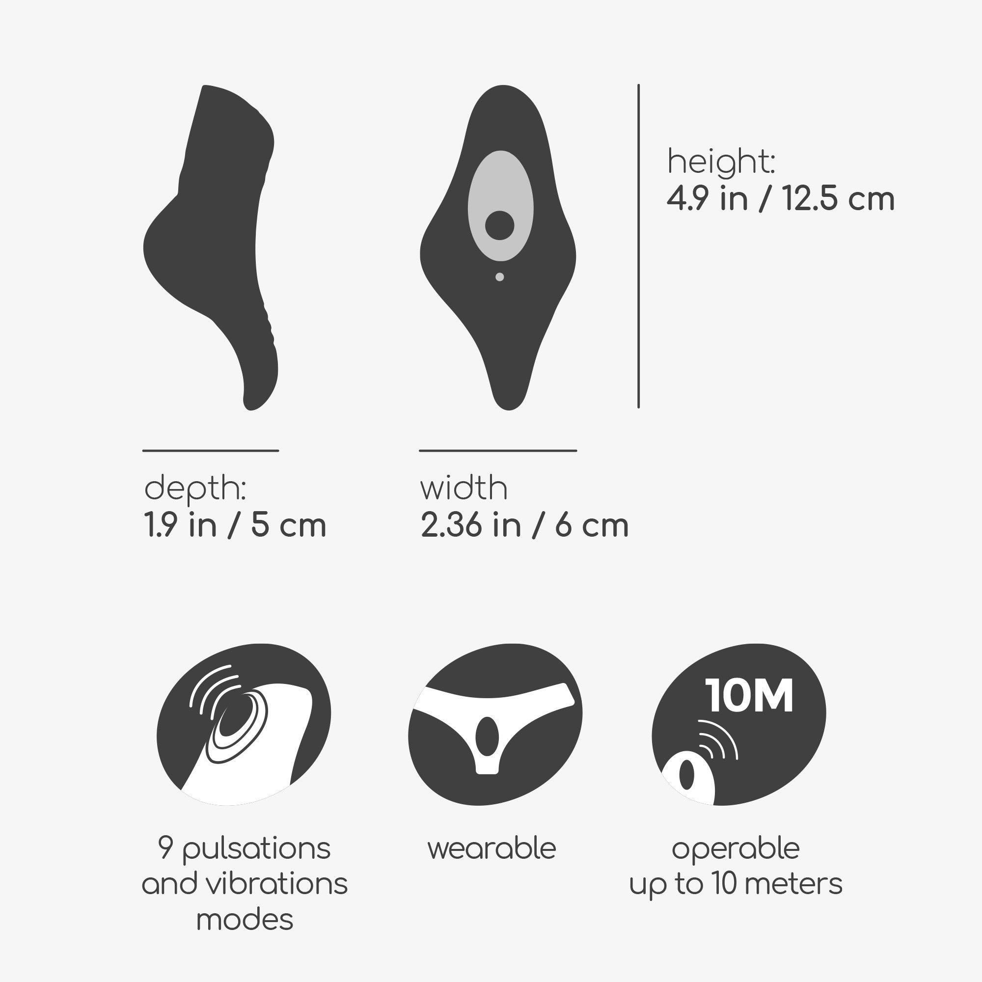 Vibrador de bragas con control remoto Mobula Crushious