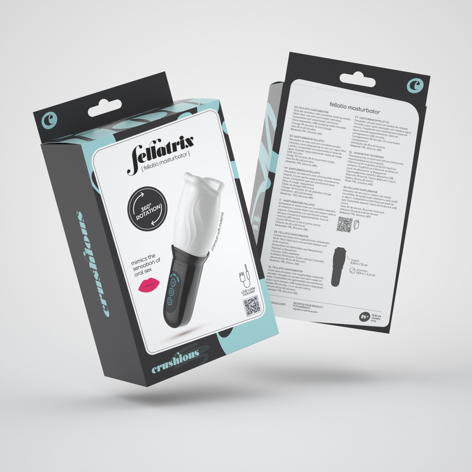 Masturbador giratorio Fellatrix para hombres Crushious