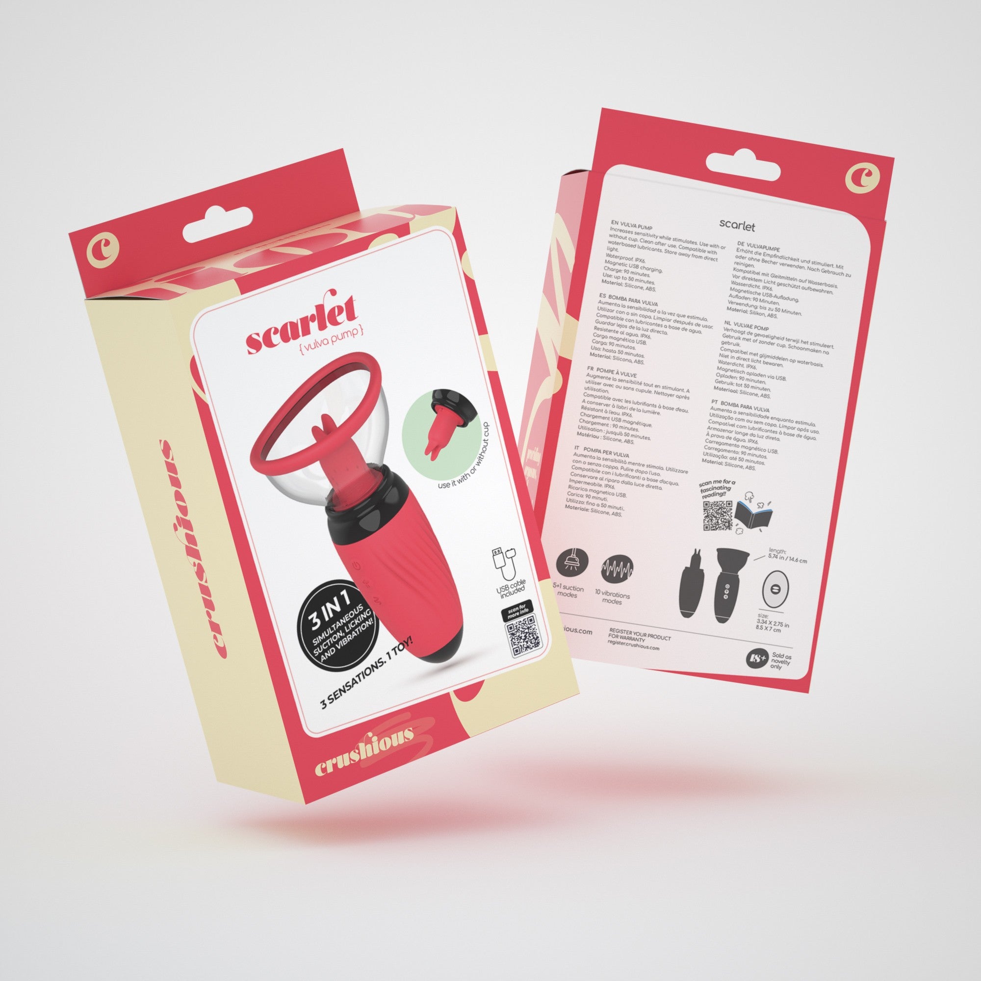 Estimulador de clítoris y pezones recargable Scarlet Crushious