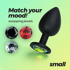 Crushious Camileo Pequeño plug anal con 4 joyas intercambiables