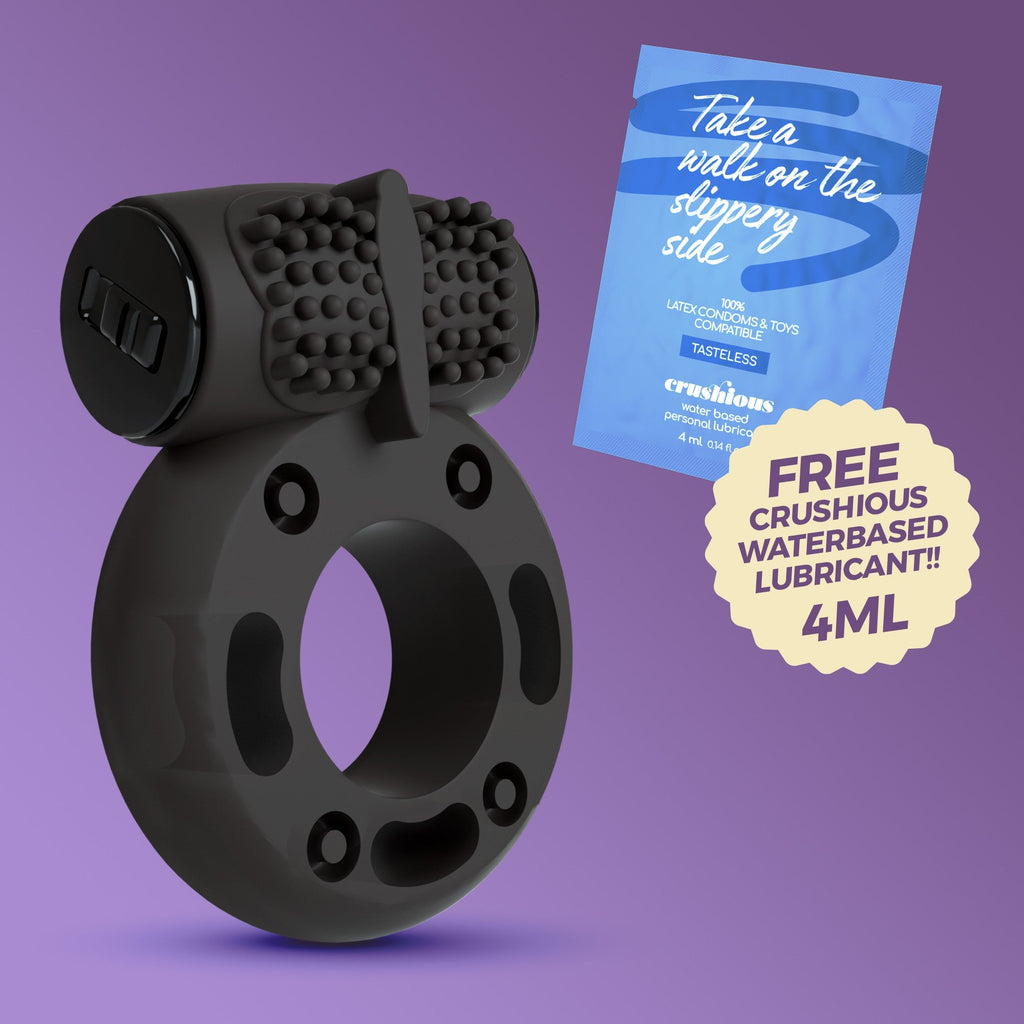 Anillo vibrador para el pene Booster + lubricante Crushious