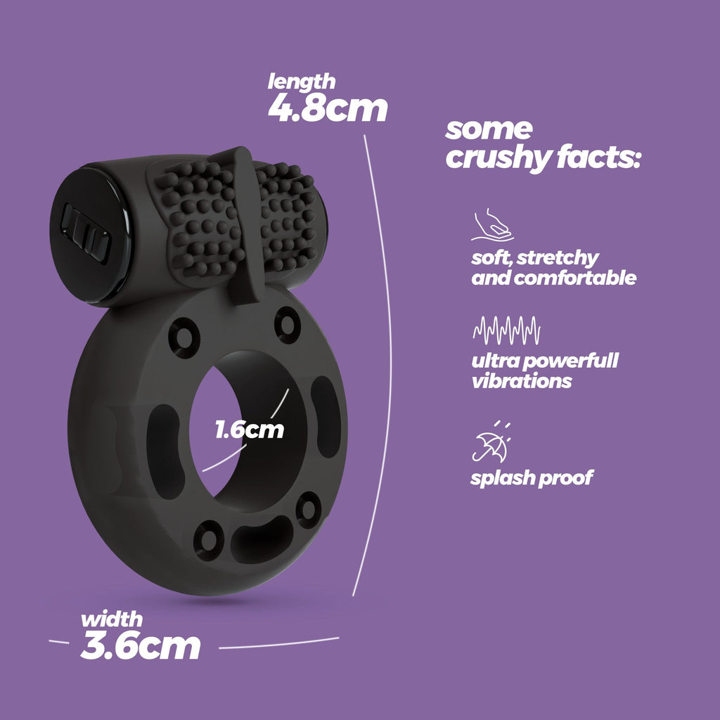 Anillo vibrador para el pene Booster + lubricante Crushious