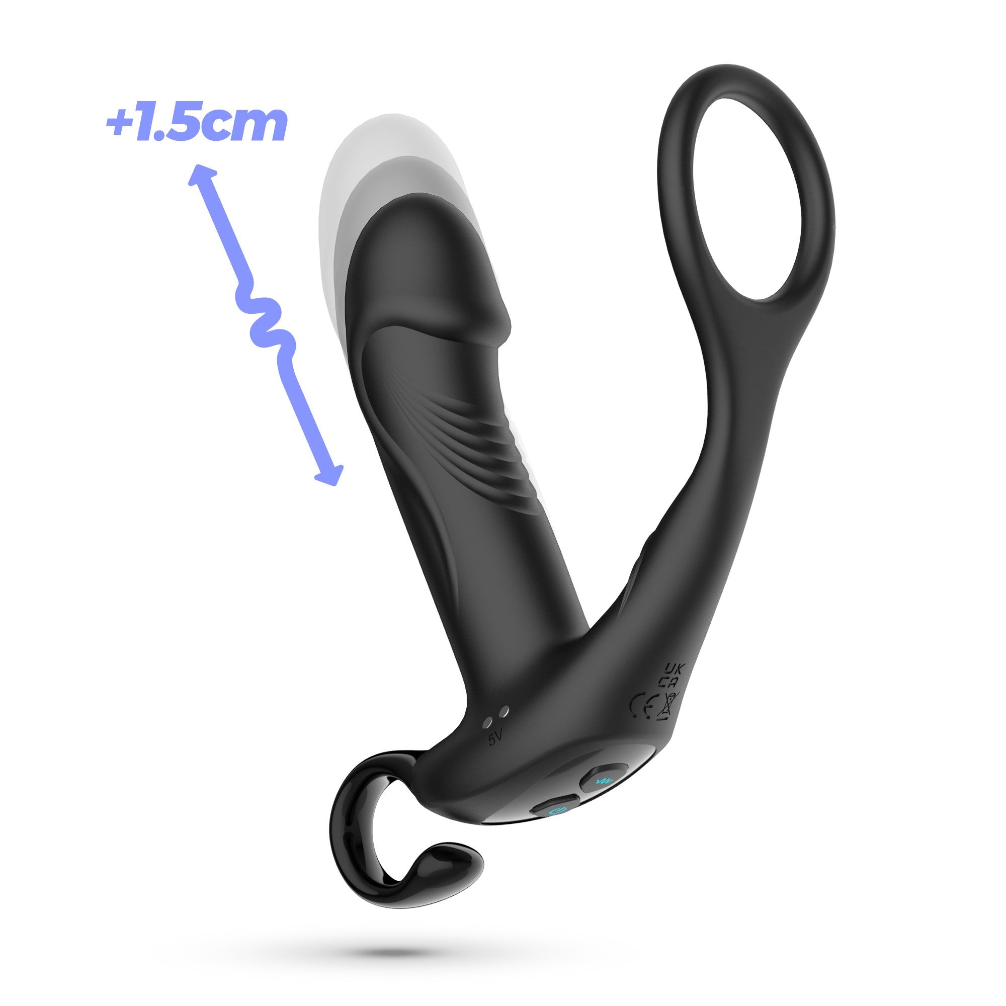 Masajeador de próstata con vibración y control remoto Magoo con anillo para el pene Crushious
