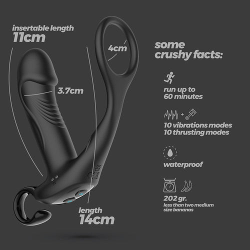 CRUSHIOUS | Magoo – Masajeador de Próstata Vibrador con Anillo y Mando
