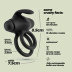 Thumper Vibrating Double Cock Ring with Remote Control Crushious