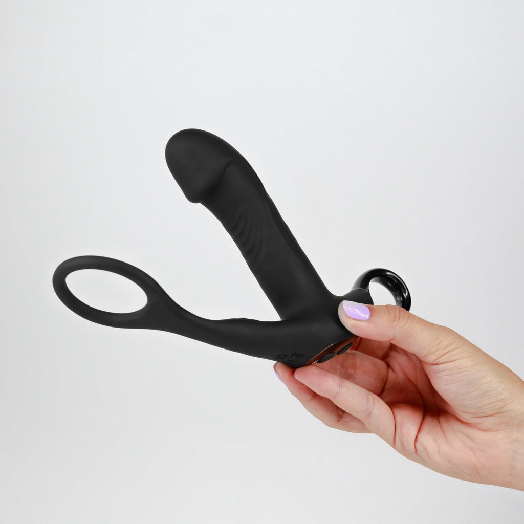 Masajeador de próstata con vibración y control remoto Magoo con anillo para el pene Crushious