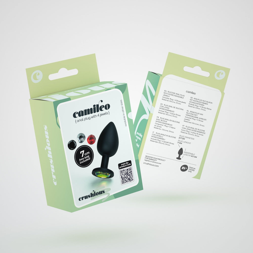 Crushious Camileo Pequeño plug anal con 4 joyas intercambiables