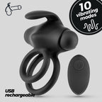 Thumper Vibrating Double Cock Ring with Remote Control Crushious