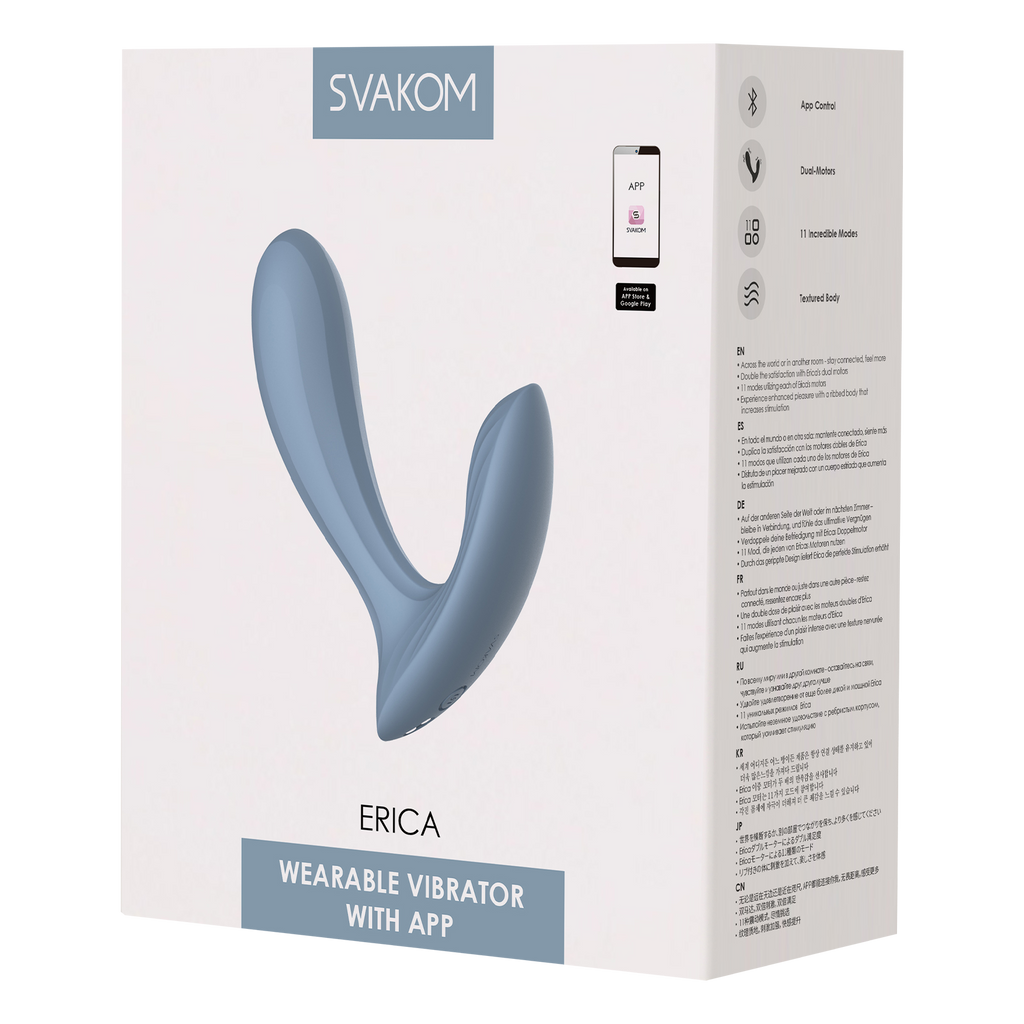 SVAKOM | Erica – Wearable Vibrator with Dual Motors & App Control – Light Pink / Blue