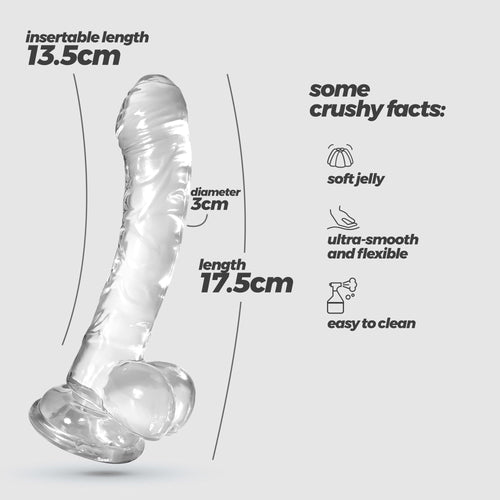 CRUSHIOUS | Hudini – Dildo Jelly Flexible con Base de Succión