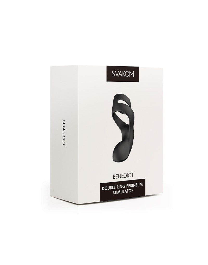 SVAKOM | Benedict – Perineum Stimulator with Cock Ring – Vibrating, Ultra-Soft – Black