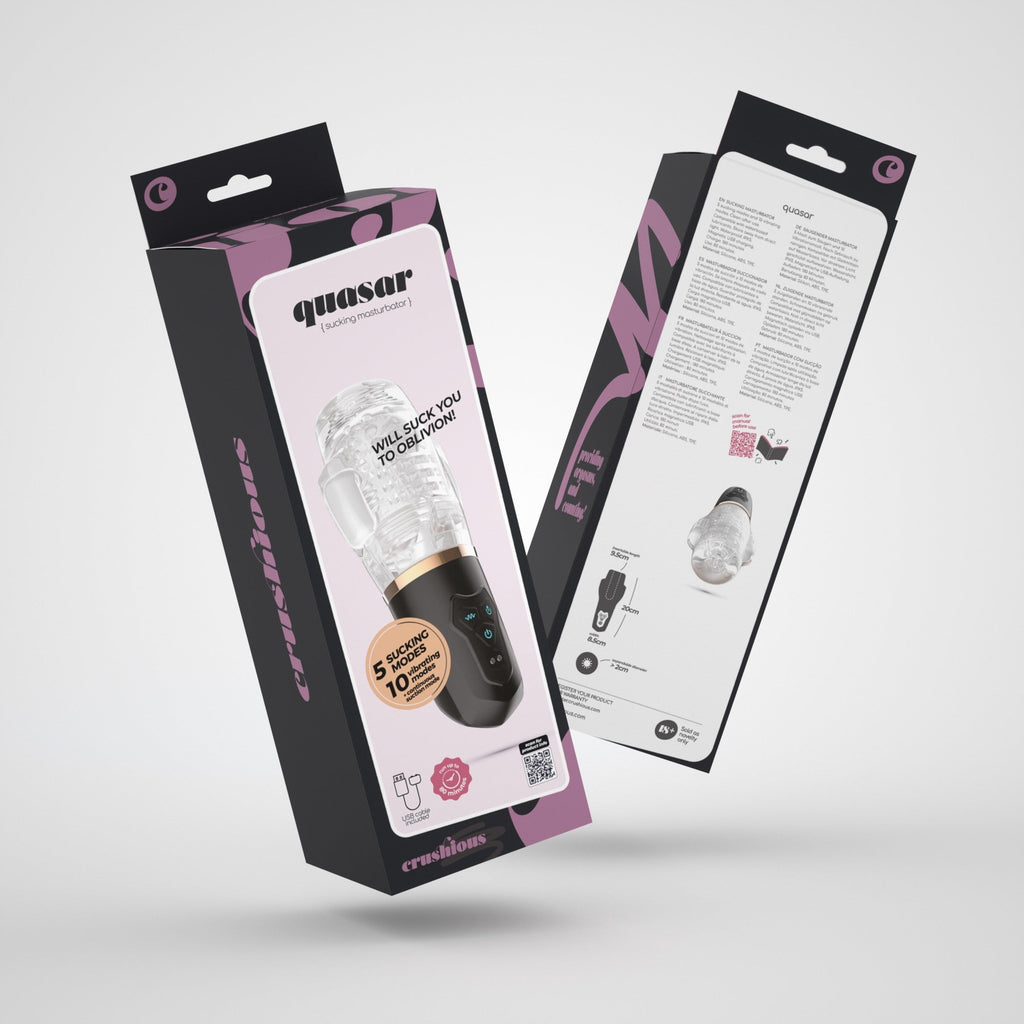 Masturbador recargable Quasar con succión Crushious
