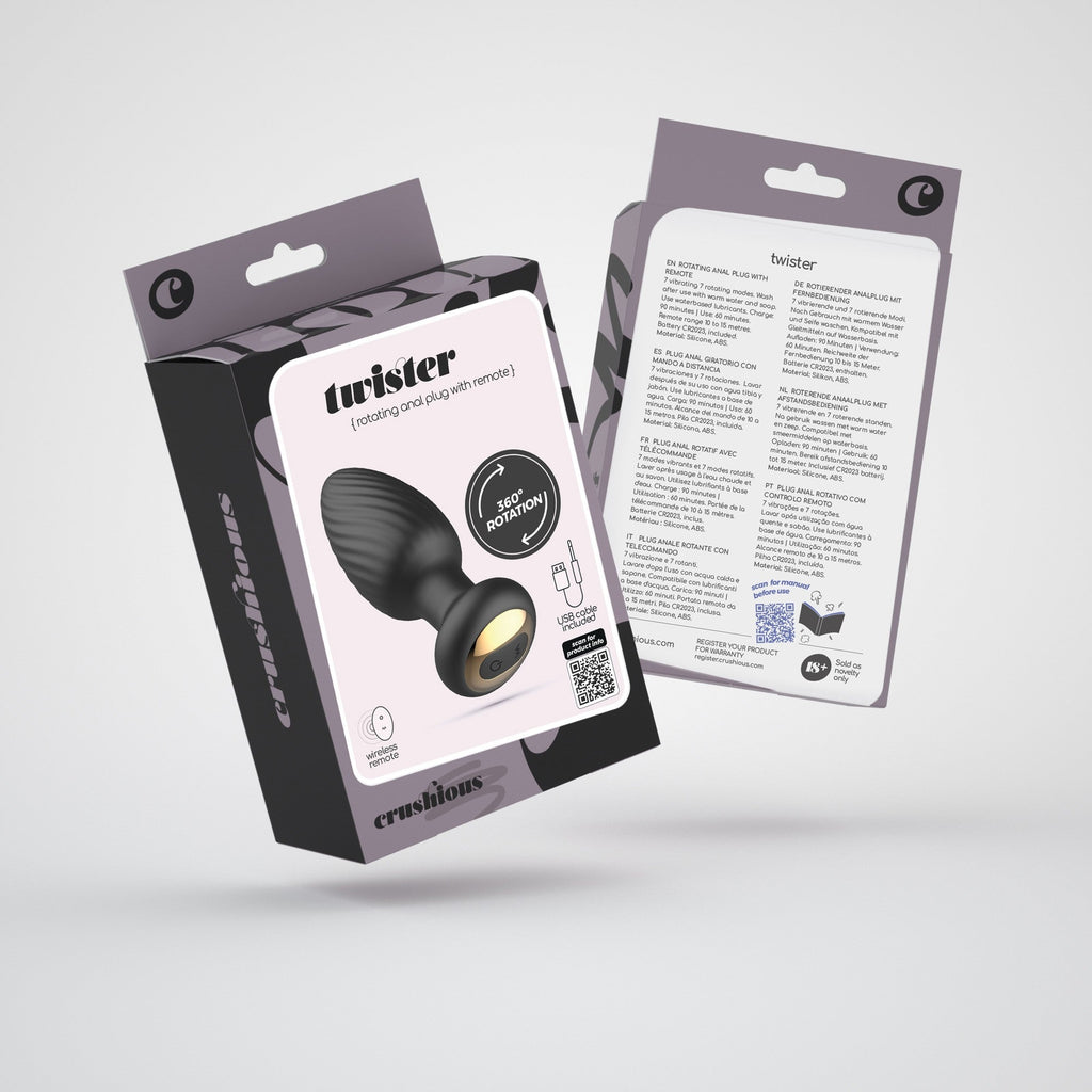Tapón anal giratorio con control remoto Twister Crushious
