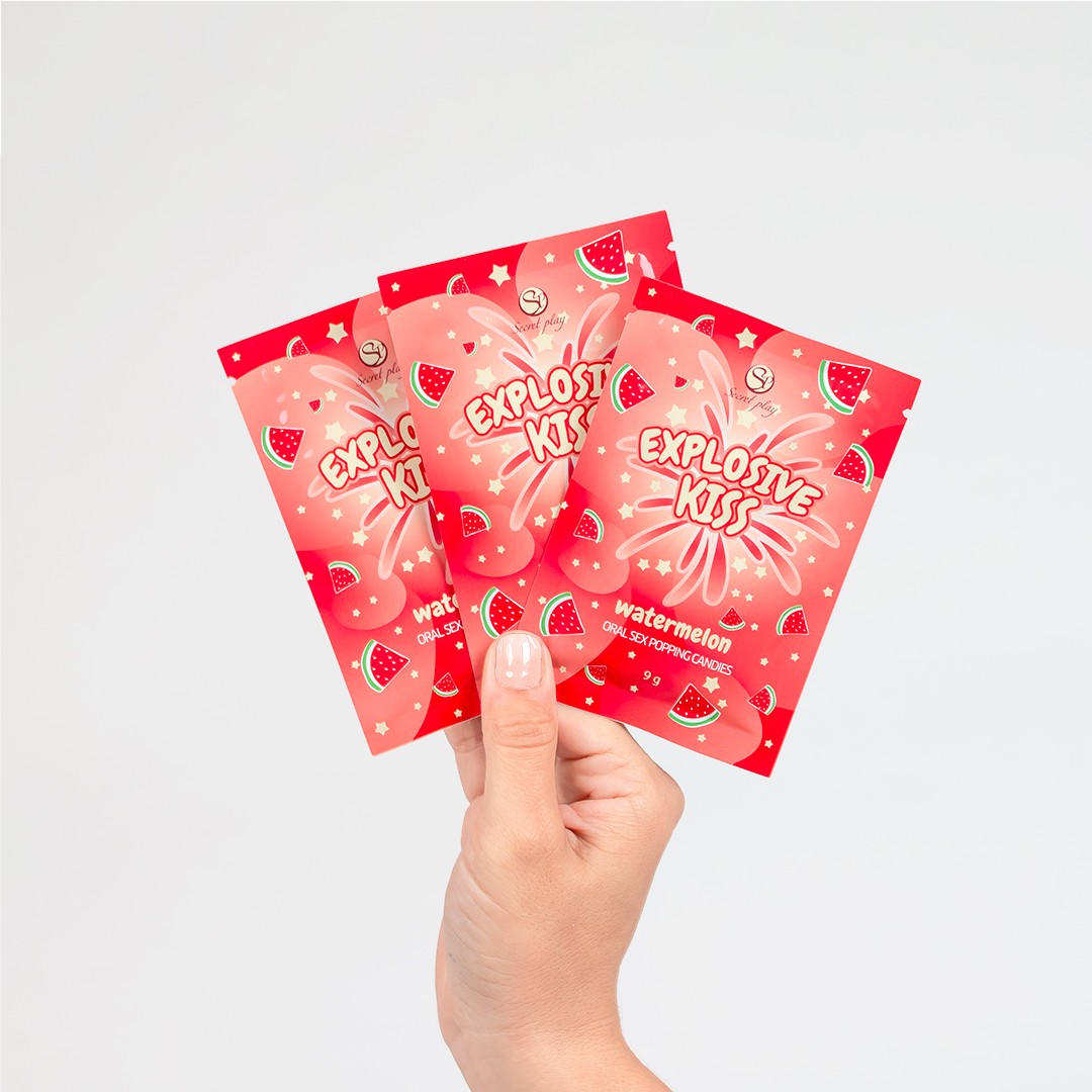 Secret Play | Popping Candies para sexo oral – 3 sabores (Fresa / Sandía / Menta) – 9 g