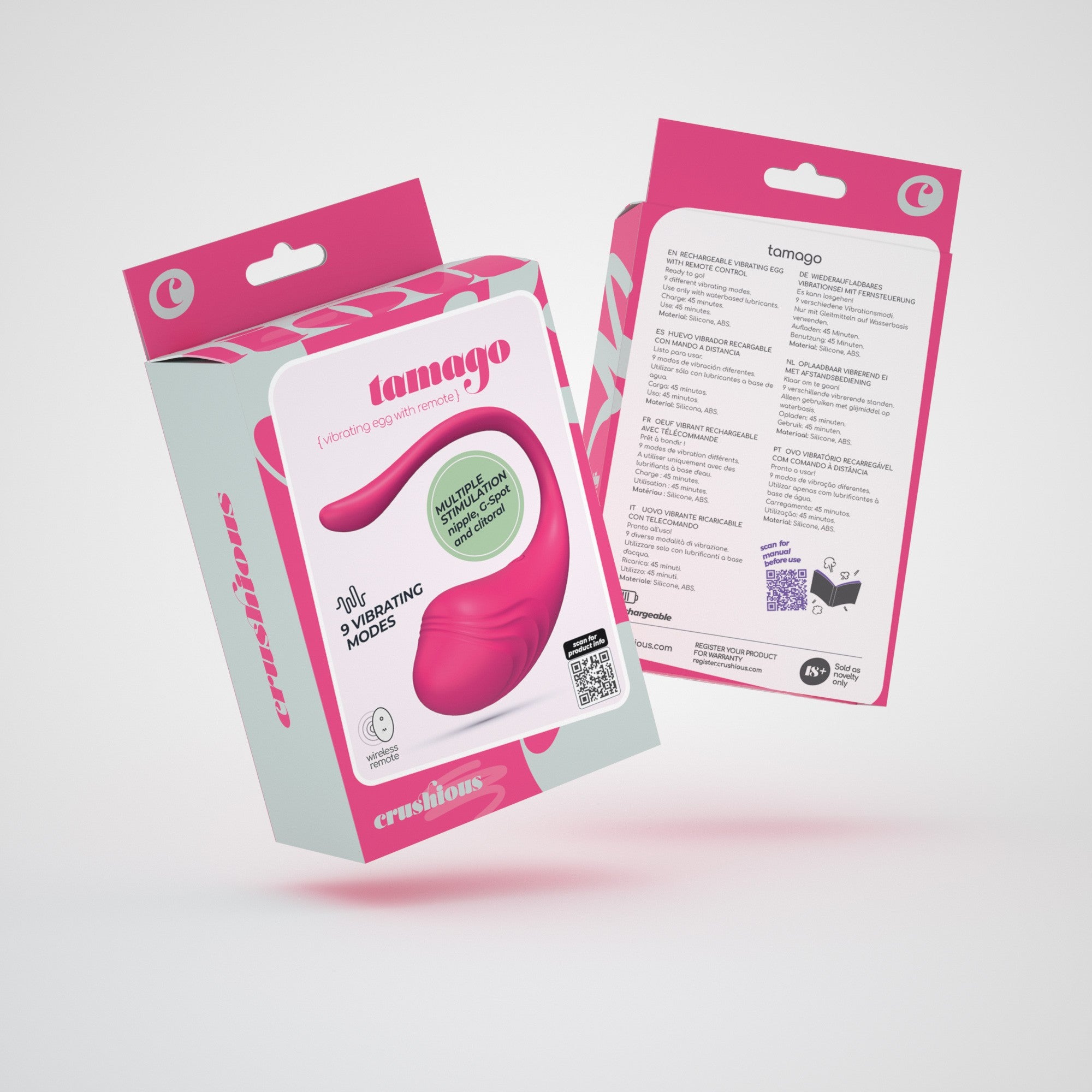 Huevo vibrador recargable Tamago con control remoto Crushious