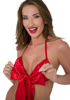 Daring Intimates Red Temptation – Unwrap Me Satin Bow Bodysuit