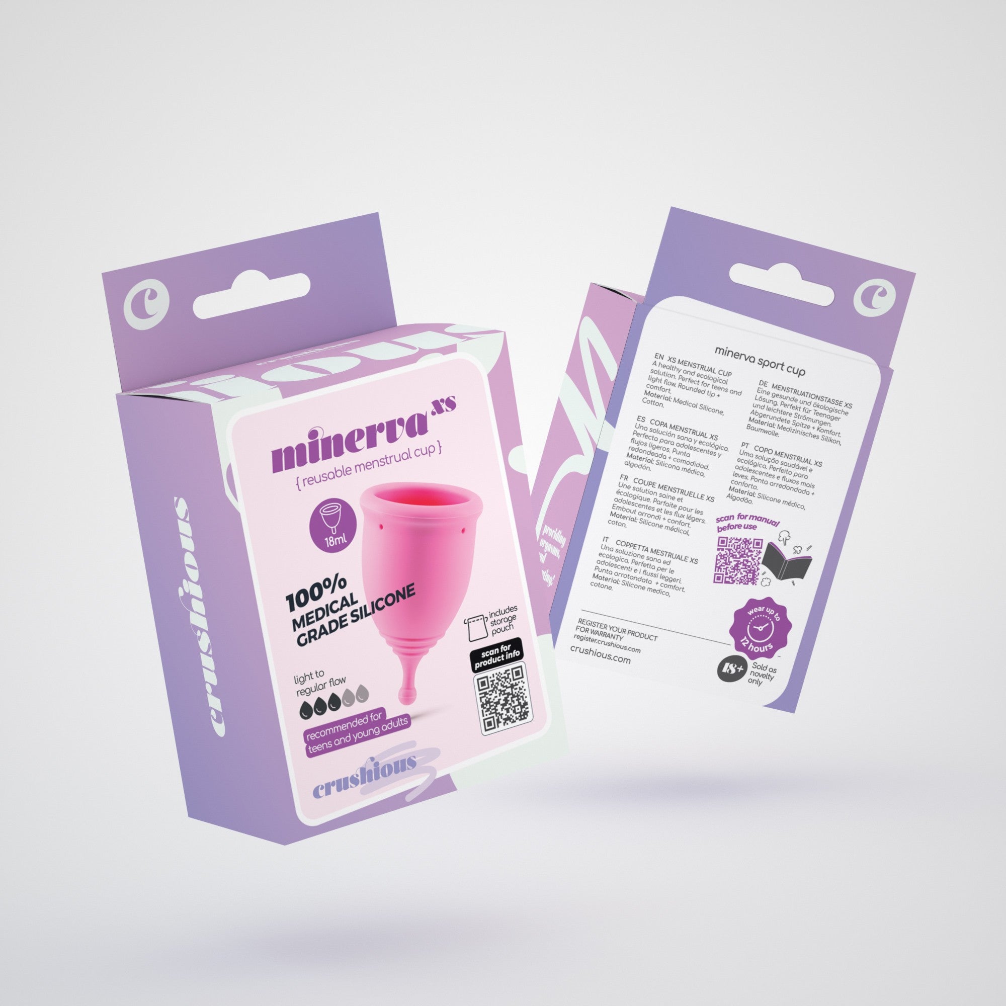 Crushious | Minerva XS Menstrual Cup – With Pouch or With Pouch & Toy Cleaner
