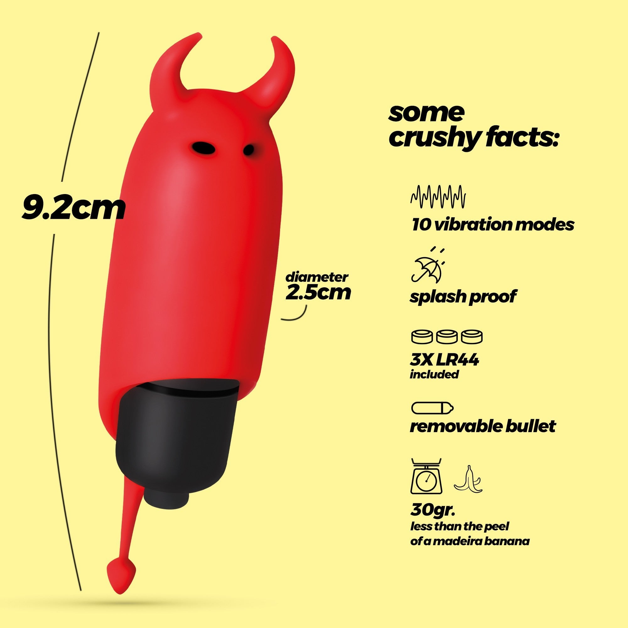 Minivibrador O-Pet Devil con 10 vibraciones Crushious