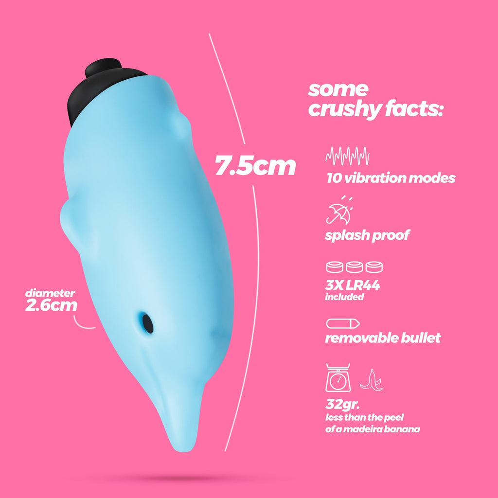 Minivibrador O-Pet Dolphin con 10 vibraciones Crushious
