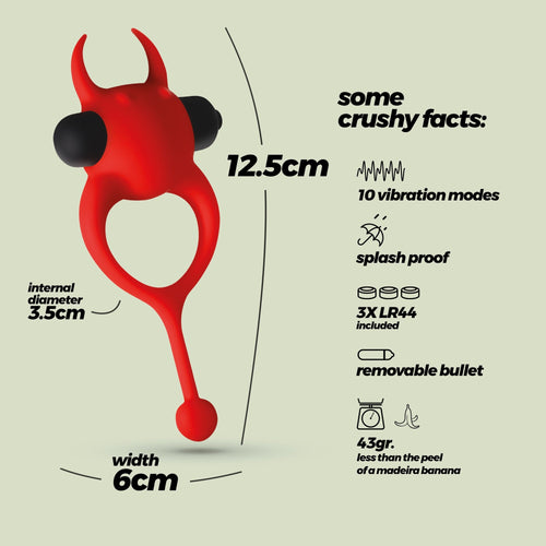 CRUSHIOUS | Daemon – Anillo Vibrador con Bullet Extraíble