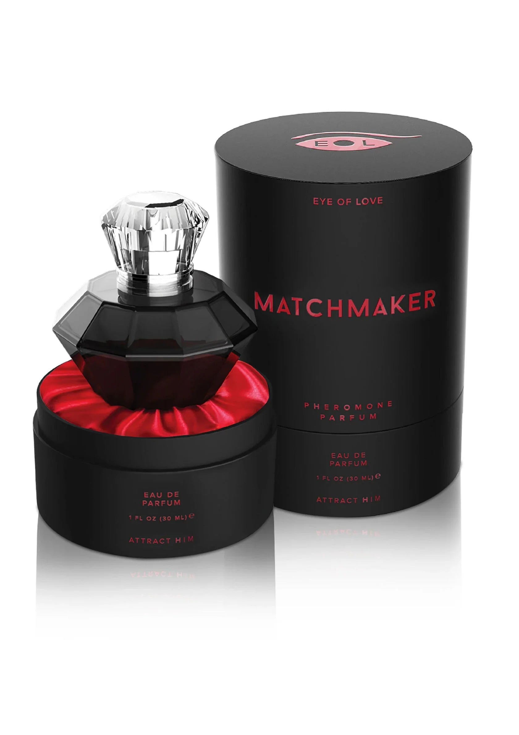 Ojo del Amor | Matchmaker – Perfume de feromonas para atraerlo – 10 ml y 30 ml (Rojo y Negro)