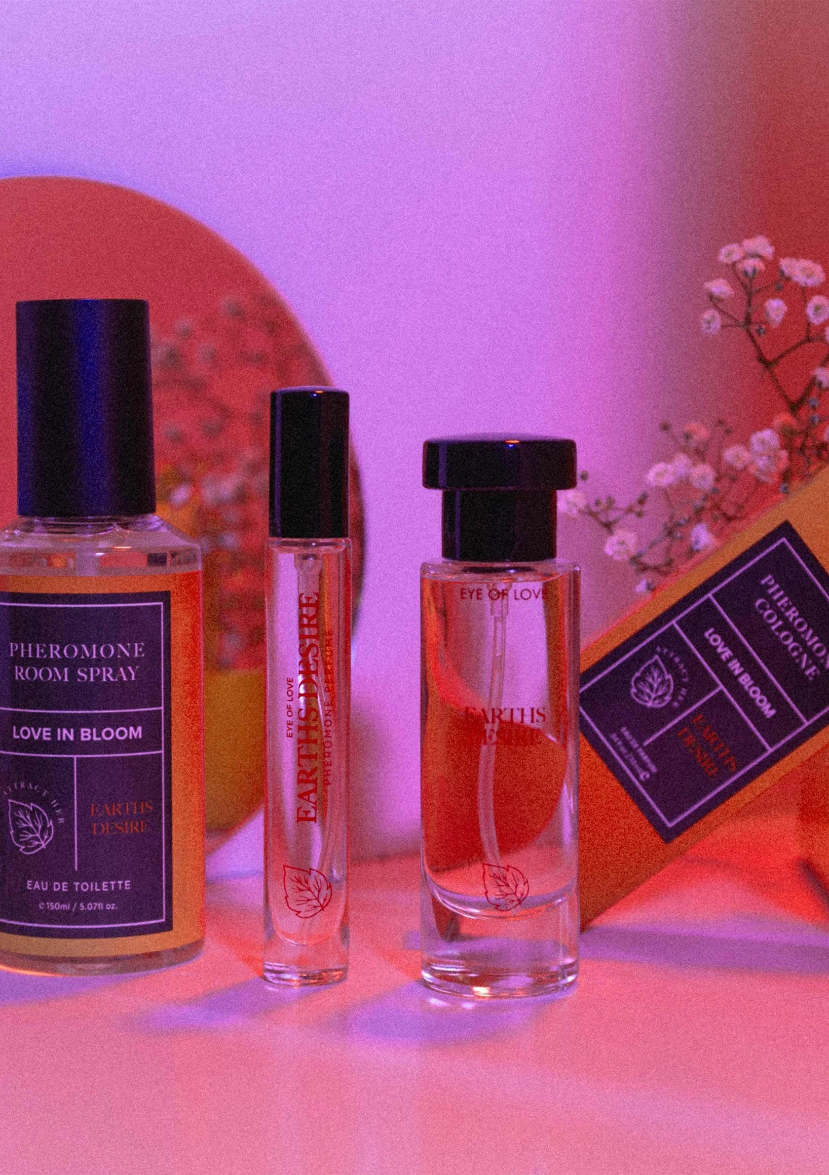 Ojo de Amor | Bloom – Perfume Phero Attract Her – 10 ml y 30 ml (Earth's Desire y Blue Ember)