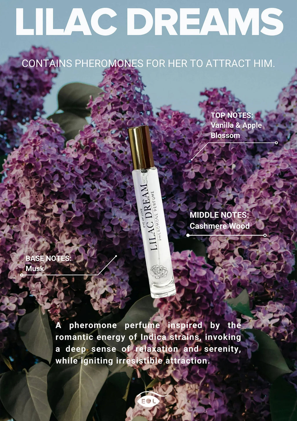 Ojo de Amor | Bloom – Perfume Phero Attract Him – 10 ml y 30 ml (Sunny Daze y Lilac Dream)