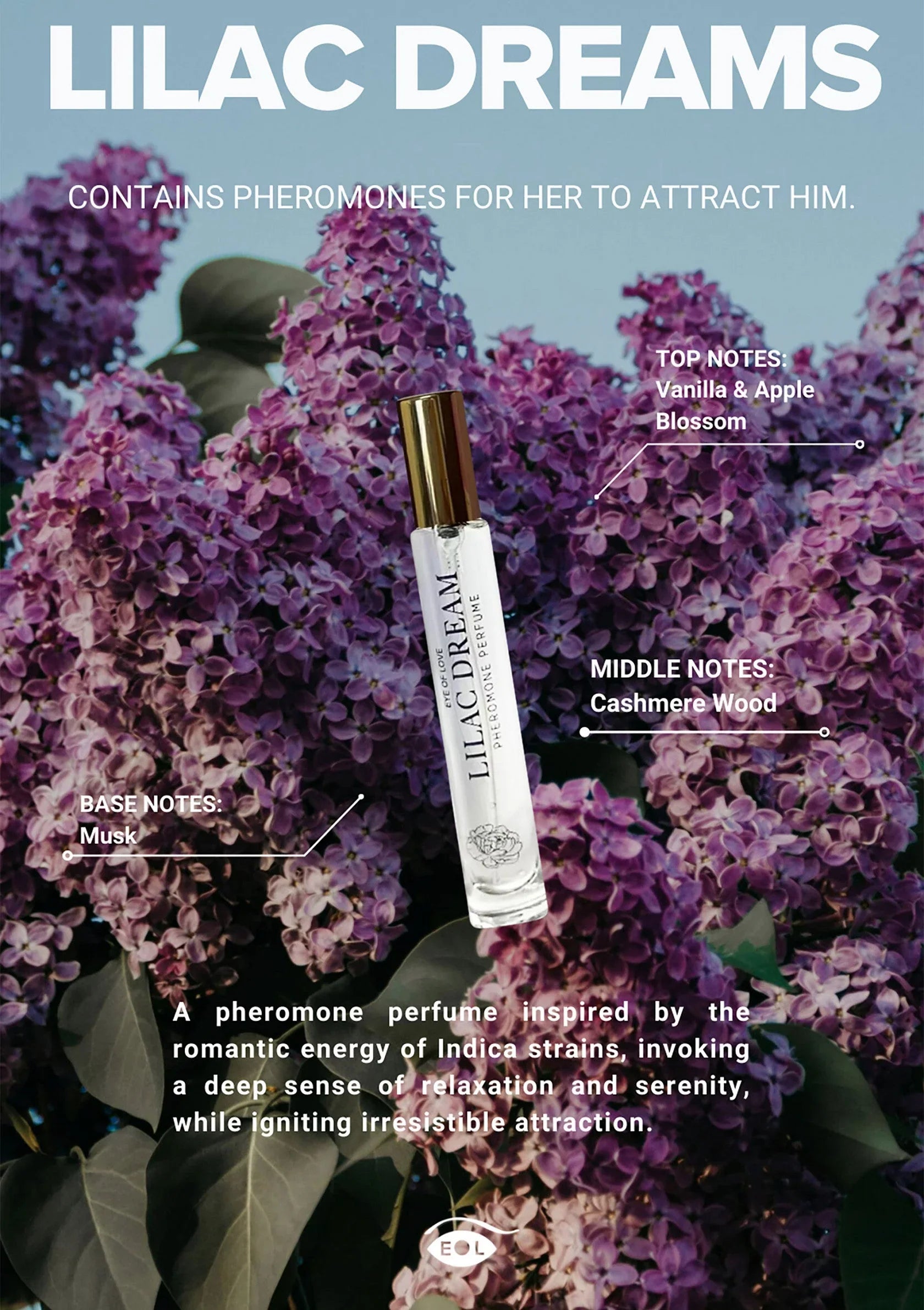 Ojo de Amor | Bloom – Perfume Phero Attract Him – 10 ml y 30 ml (Sunny Daze y Lilac Dream)