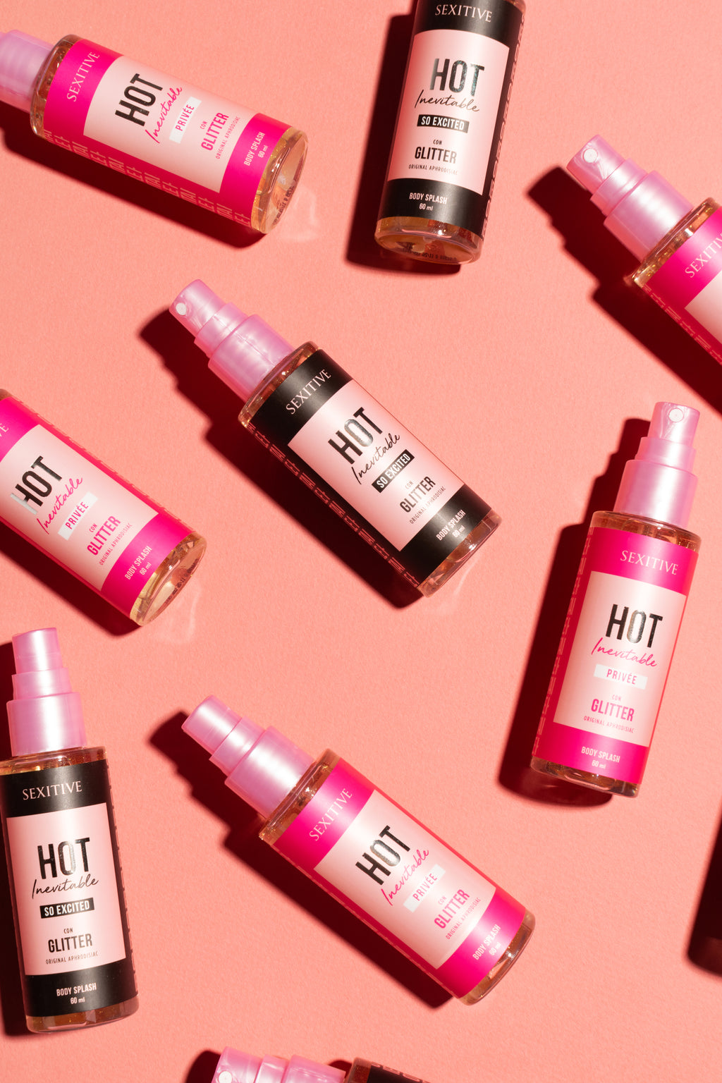 SEXITIVE Body Splash spray corporal con brillo – colección de 3 fragancias (60 ml)