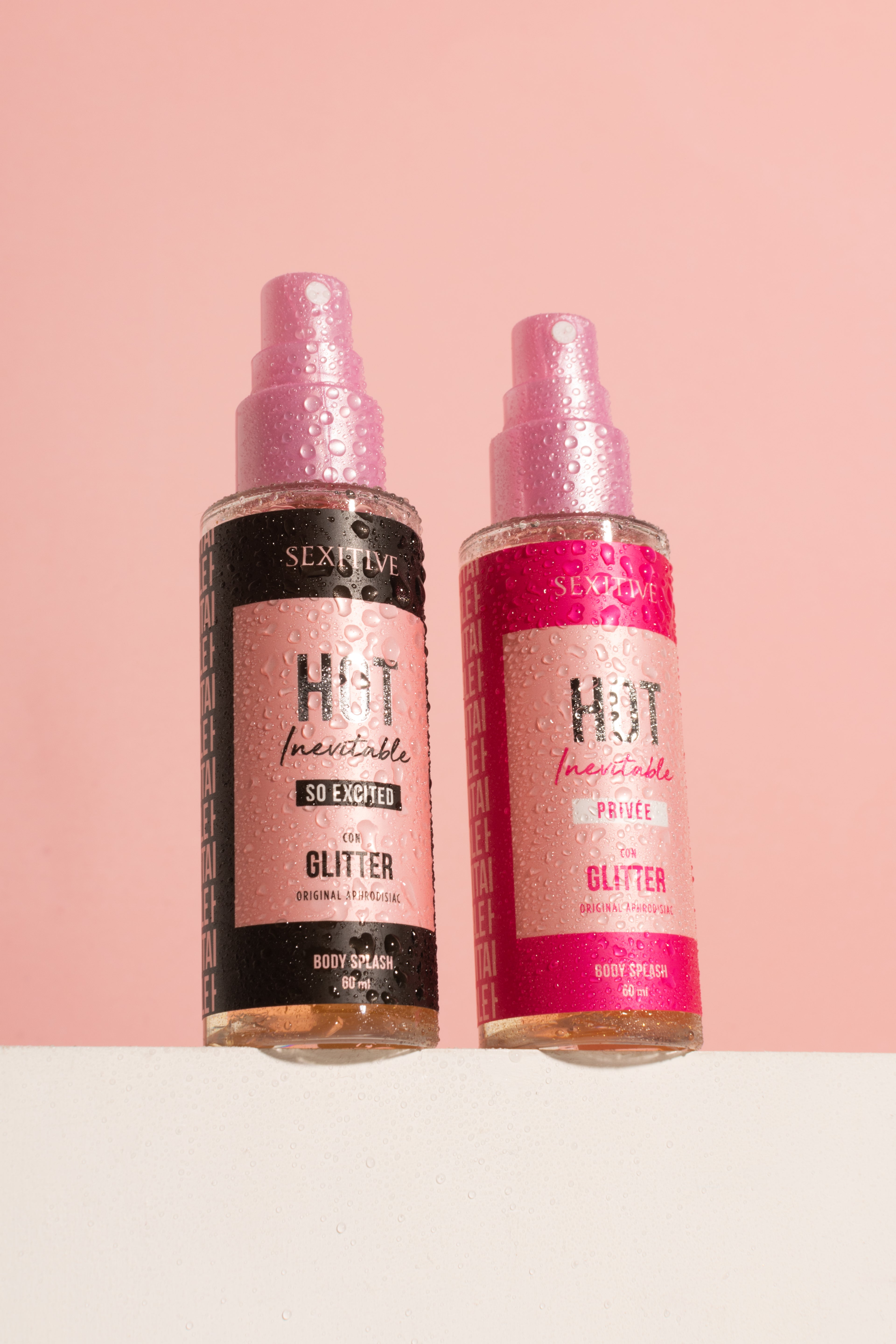SEXITIVE Body Splash spray corporal con brillo – colección de 3 fragancias (60 ml)