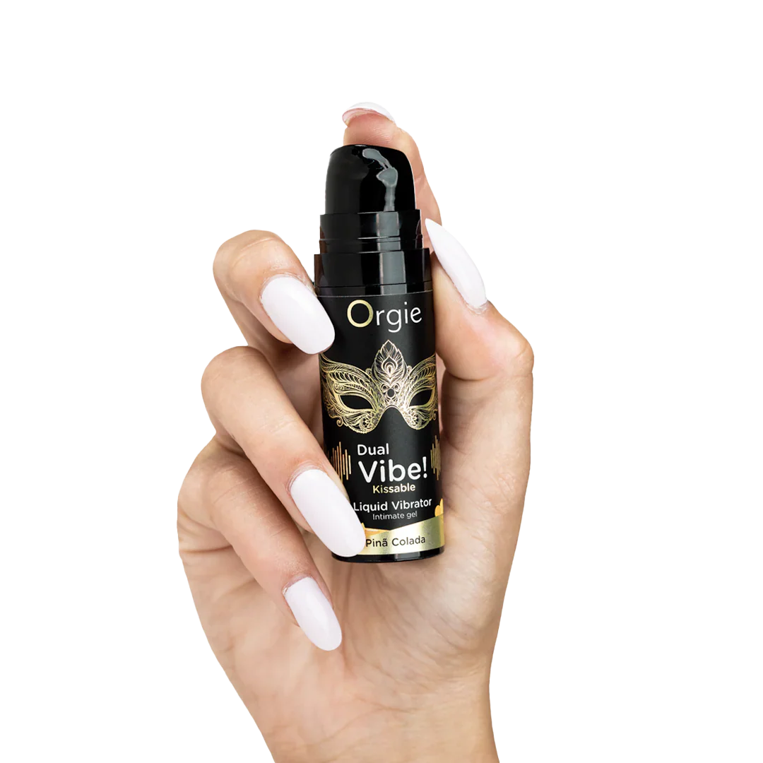Orgie DUAL VIBE! – Vibrador líquido besable, geles íntimos inspirados en cócteles