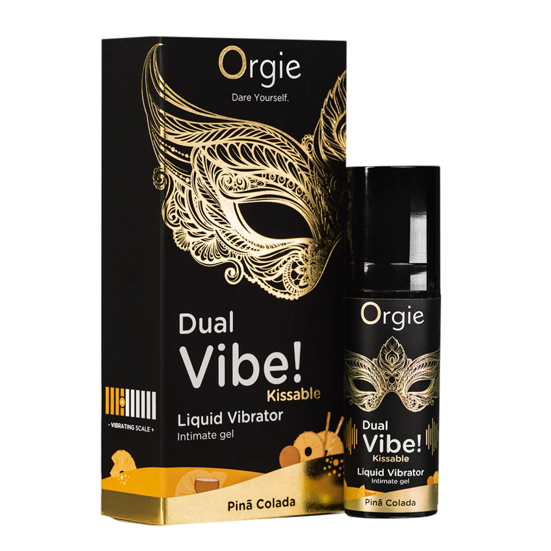 Orgie DUAL VIBE! – Vibrador líquido besable, geles íntimos inspirados en cócteles