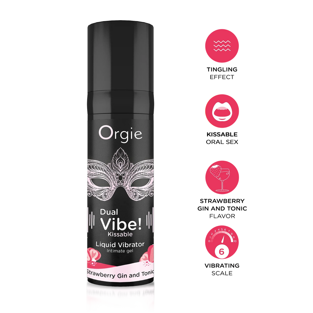 Orgie Dual Vibe! Gin & Tonic Fresa – Gel Vibrador Besable – Nivel 6