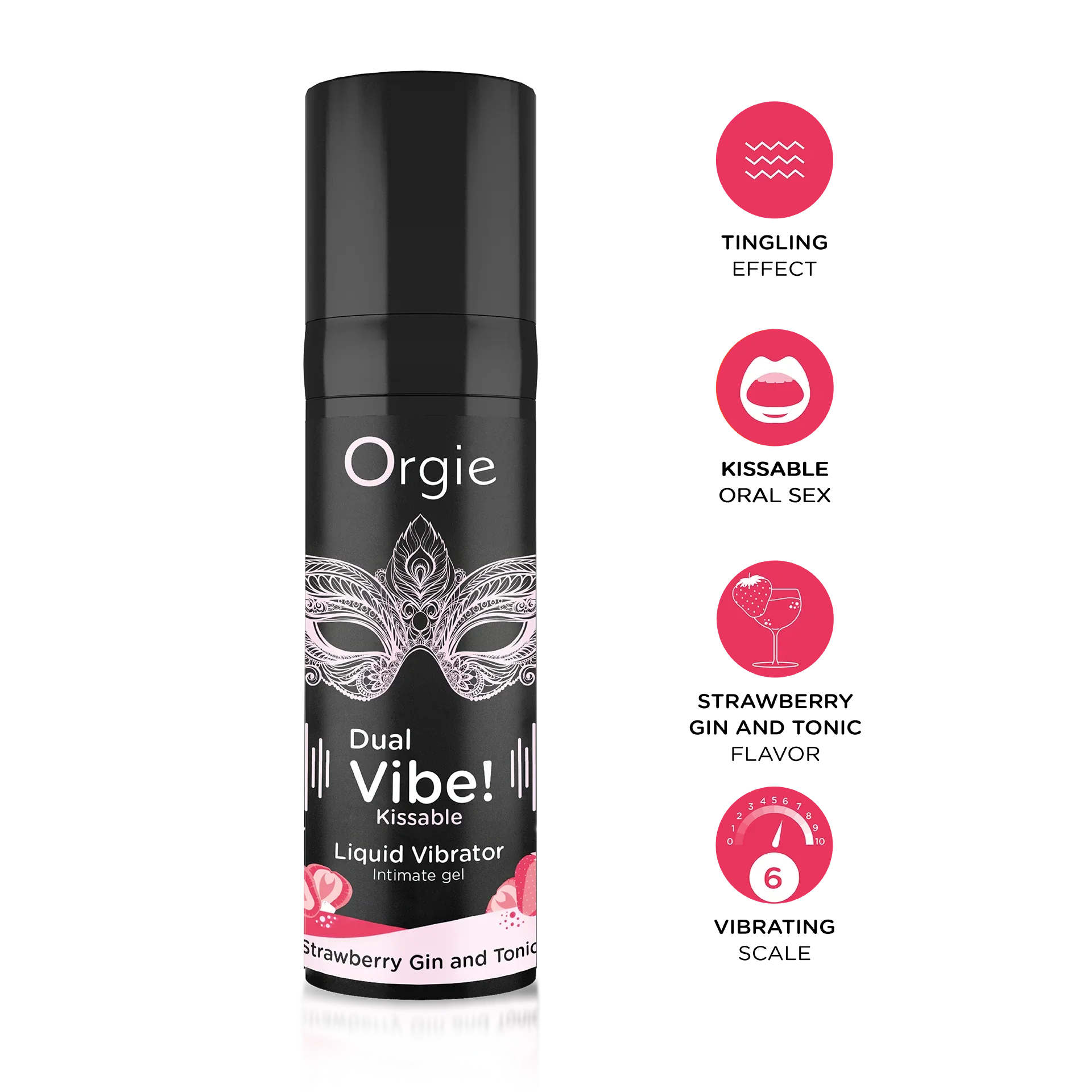 Orgie DUAL VIBE! – Vibrador líquido besable, geles íntimos inspirados en cócteles