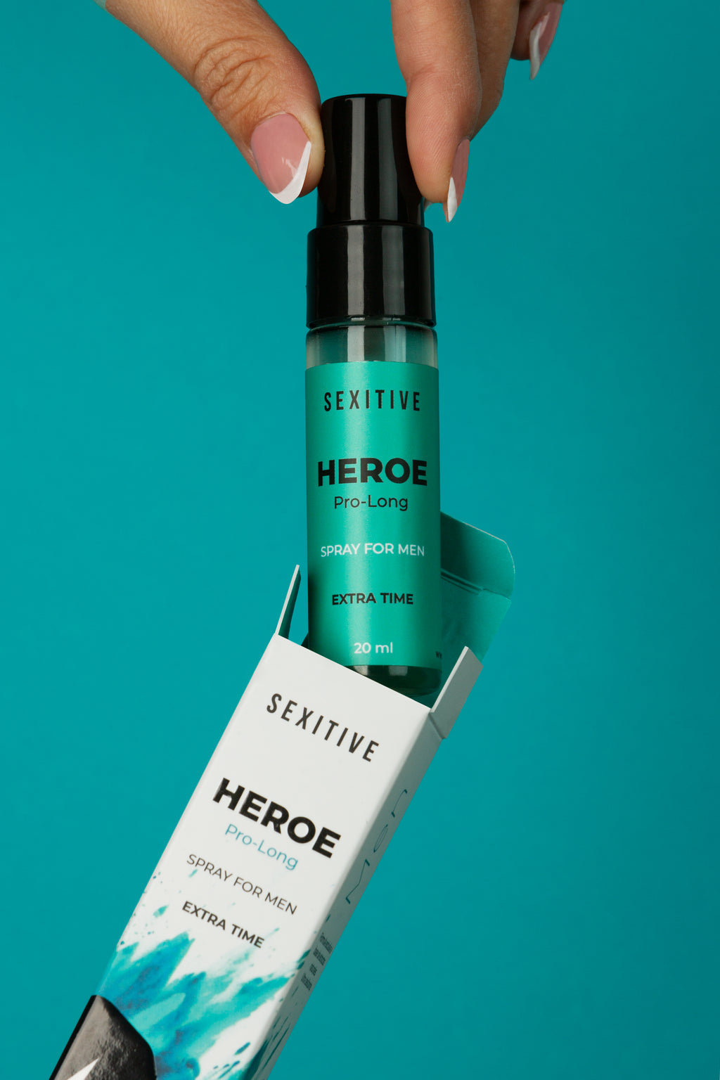 SEXITIVE | HEROE Pro-Long Extra Time – Spray retardante masculino con efecto frío – 20 ml