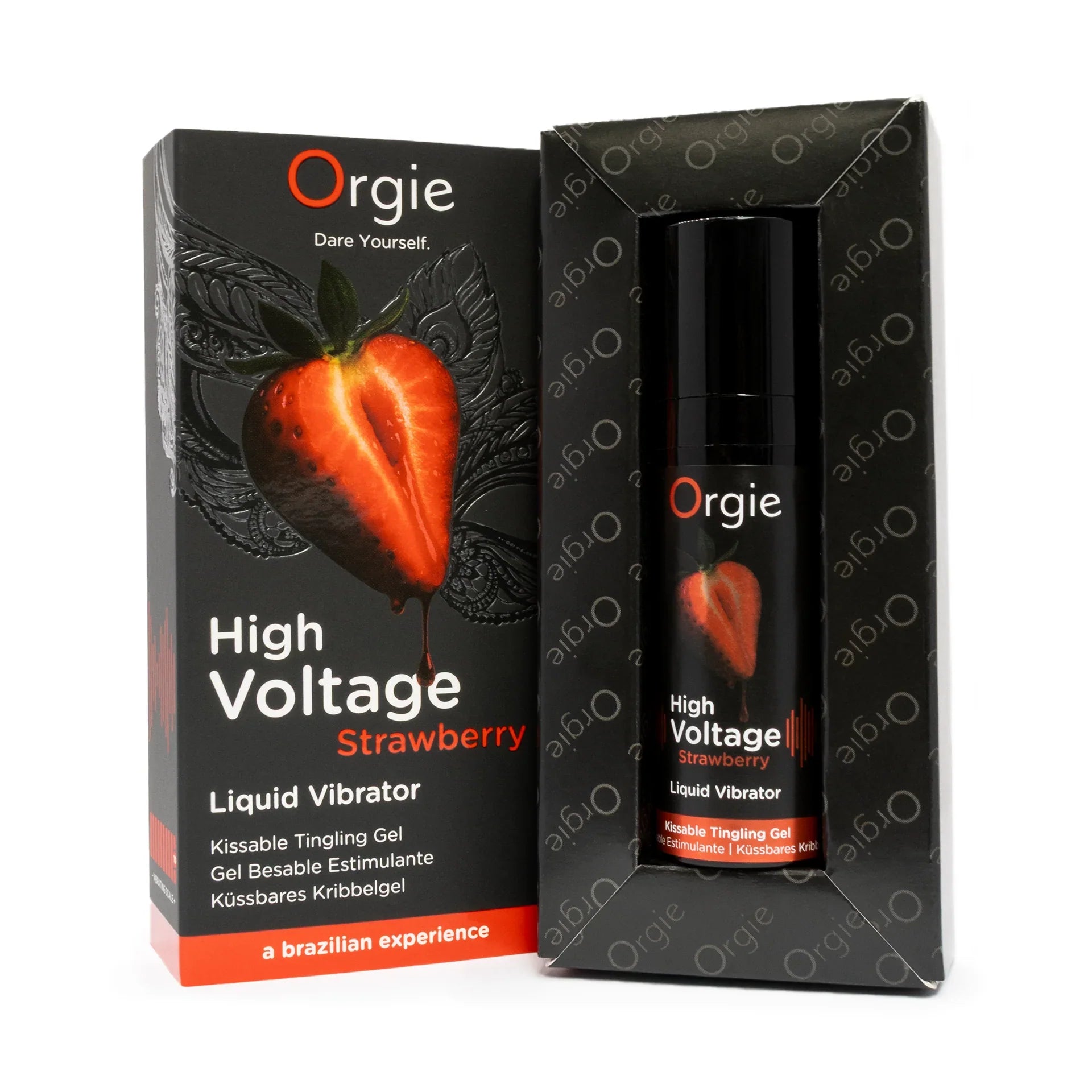 Orgie HIGH VOLTAGE STRAWBERRY – Gel vibrador líquido besable