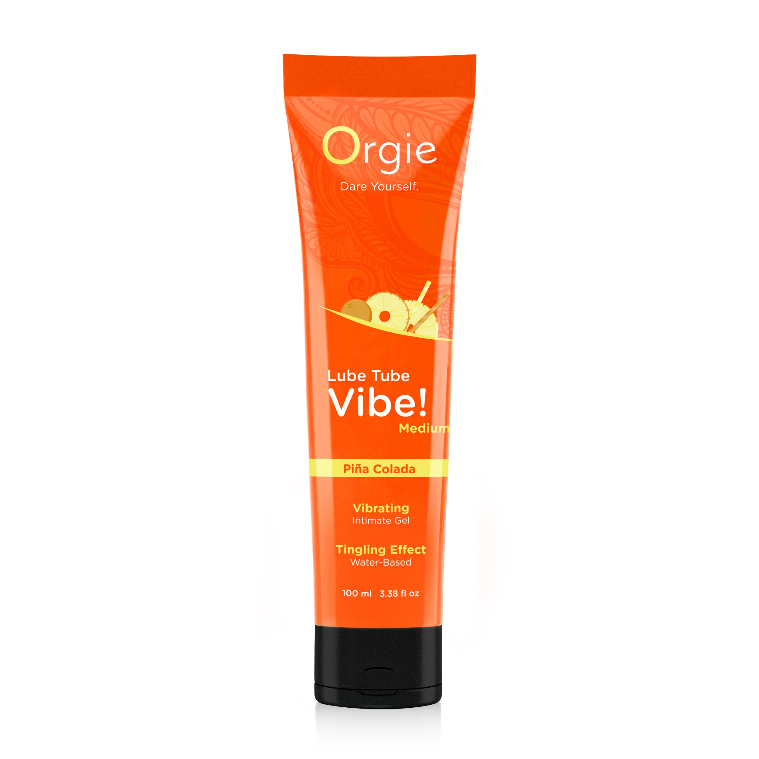 Orgie Lube Tube Vibe! Piña Colada – Kissable Vibrating Gel – Level 2