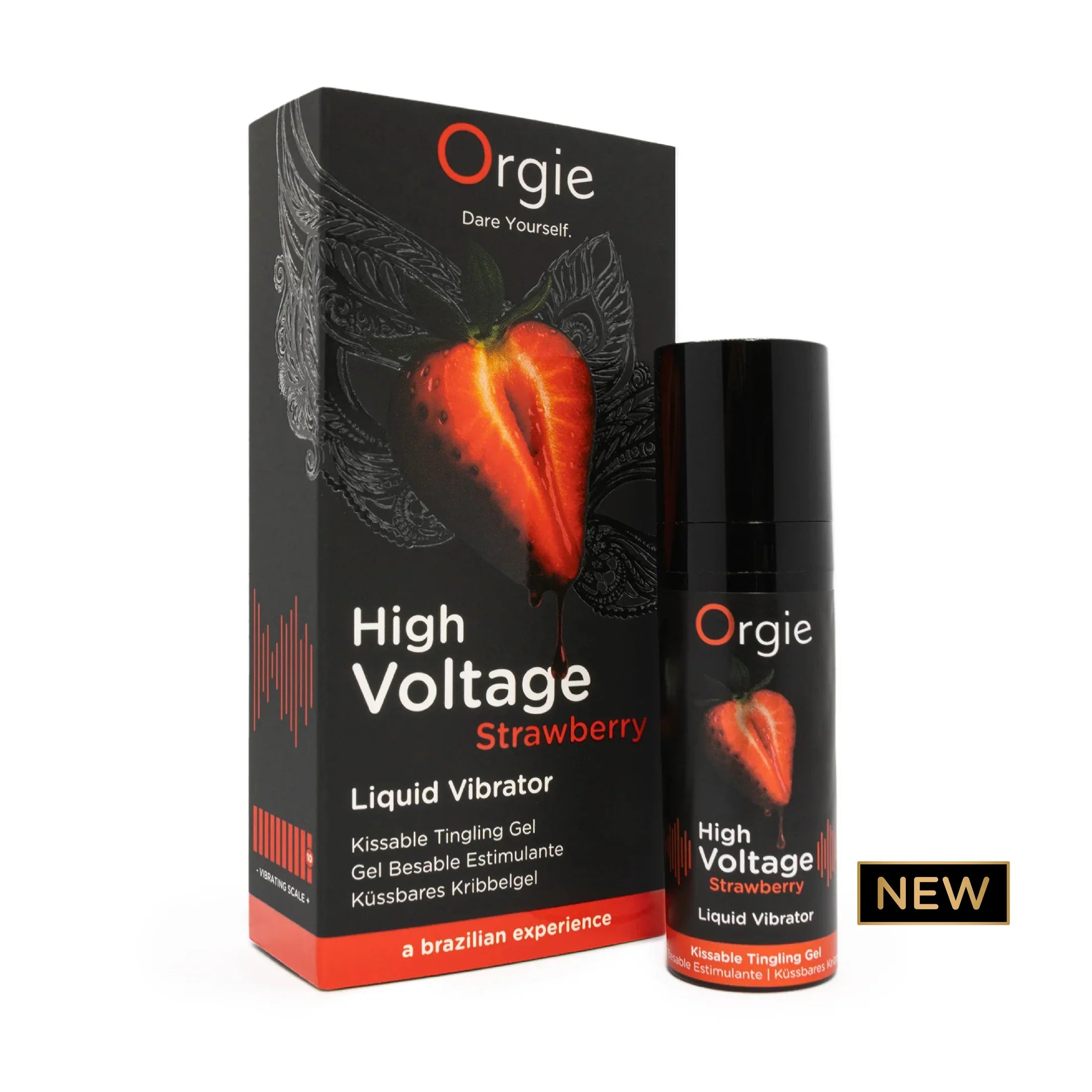 Orgie HIGH VOLTAGE STRAWBERRY – Gel vibrador líquido besable