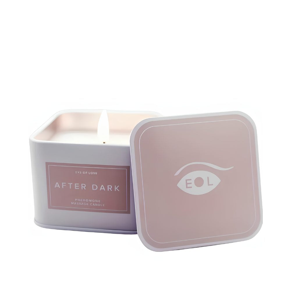 EYE OF LOVE | Vela de Masaje de Feromonas 3 en 1 para Mujeres – After Dark – 150 ml