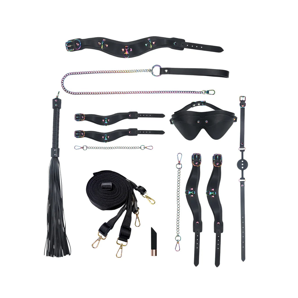 OUCH! | Venice Collection – 8-Piece BDSM Kit with Handbag – Black