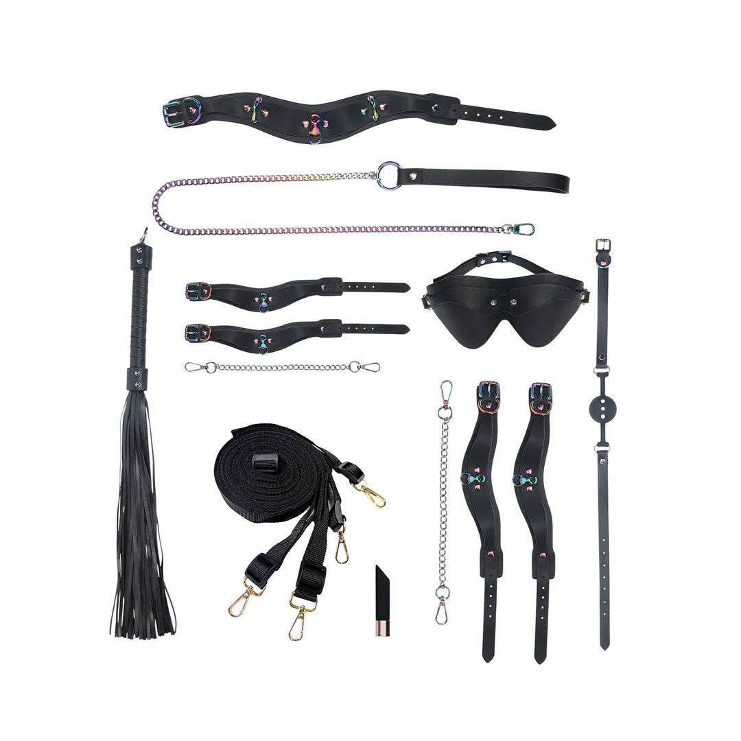 OUCH! | Venice Collection – 8-Piece BDSM Kit with Handbag – Black