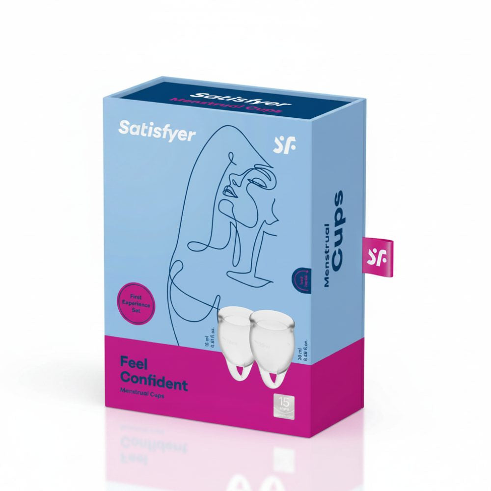 Satisfyer | Set de copa menstrual Feel Confident – ​​2 copas (5 colores)