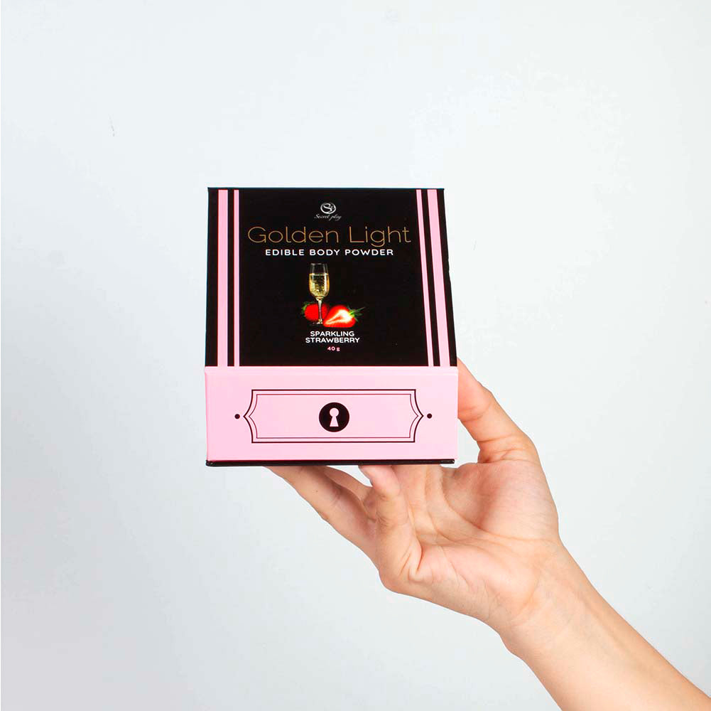 Secret Play Kit de Polvo Comestible con Pluma – Chocolate o Fresa – 40 g