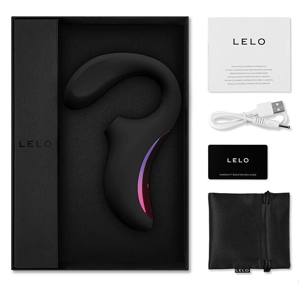 LELO ENIGMA™ MASAJEADOR DE DOBLE SUCCIÓN Y ESTIMULACIÓN – Placer dual profundo en negro/morado