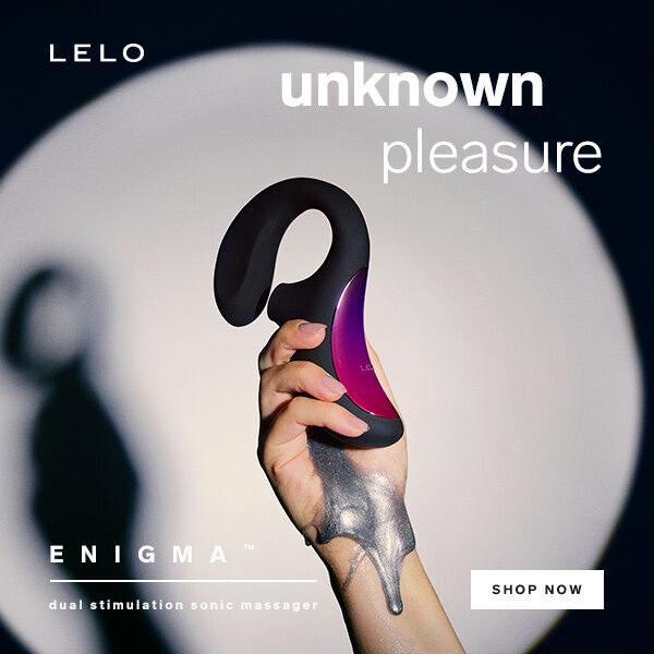 LELO ENIGMA™ MASAJEADOR DE DOBLE SUCCIÓN Y ESTIMULACIÓN – Placer dual profundo en negro/morado