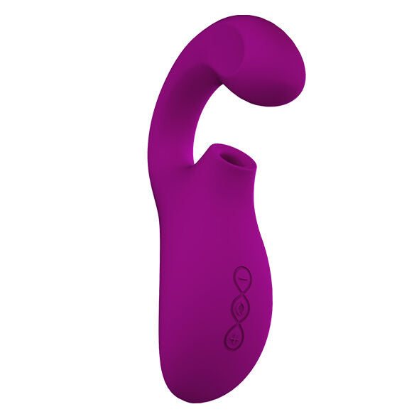 LELO ENIGMA™ MASAJEADOR DE DOBLE SUCCIÓN Y ESTIMULACIÓN – Placer dual profundo en negro/morado